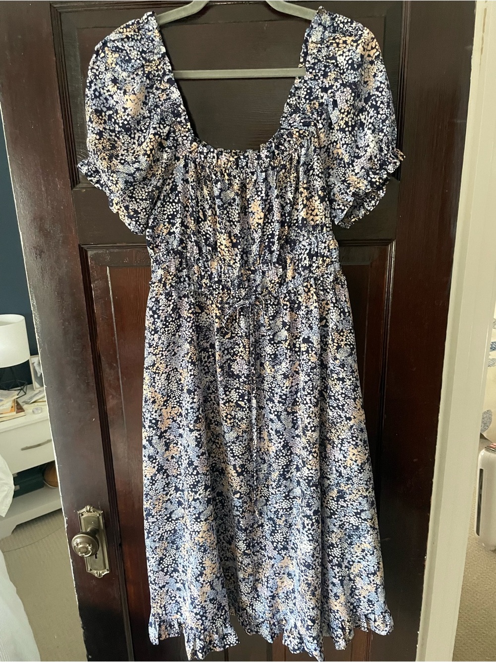 RW&CO. Navy Floral Midi Dress